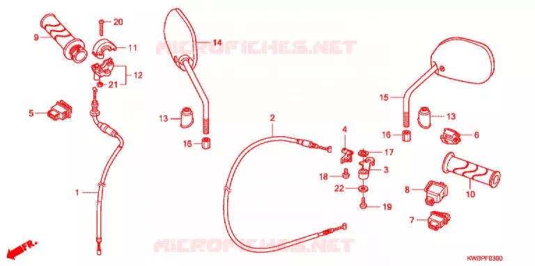 COMMODO - LEVIER - CABLE Honda MOTO 110 WAVE 2011  AFP110CSA