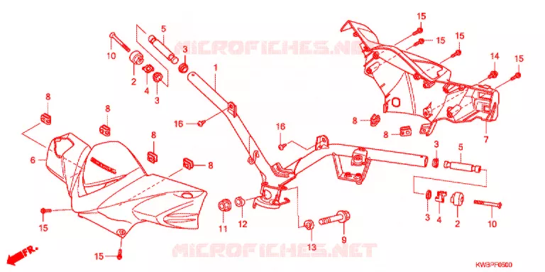 GUIDON - CARENAGE Honda MOTO 110 WAVE 2011  AFP110CSA