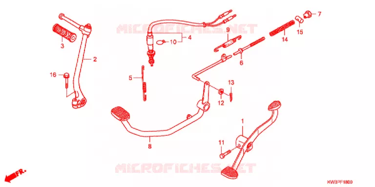 PEDALE - KICK Honda MOTO 110 WAVE 2012  AFP110CSA