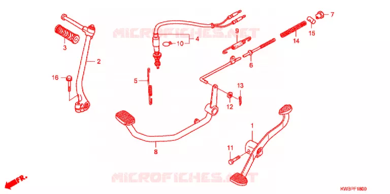 PEDALE - KICK Honda MOTO 110 WAVE 2014  AFP110CSD