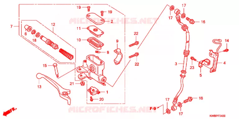 MAITRE CYLINDRE DE FREIN AVANT Honda MOTO 110 WAVE 2011  AFP110SA