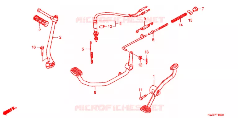 PEDALE - KICK Honda MOTO 110 WAVE 2012  AFP110SA