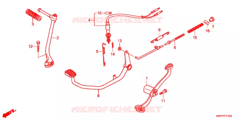 PEDALE - KICK Honda MOTO 100 WAVE 2011  AFS100MSB