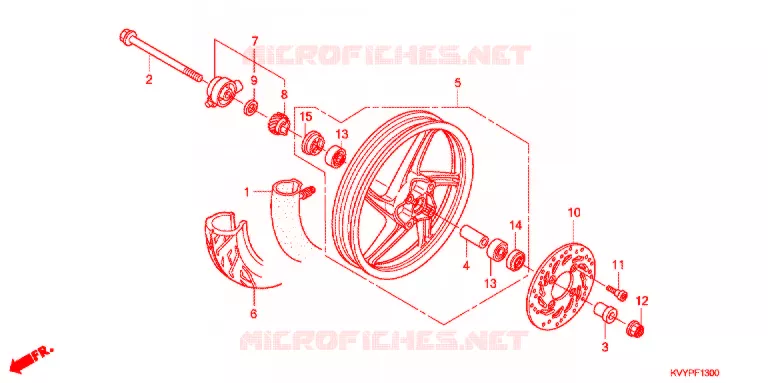 ROUE AVANT (ANC110CBP/ACC110CB/CS) Honda SCOOTER 110 BEAT 2011  ACC110CBB