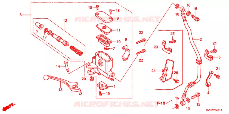 MAITRE-CYLINDRE DE FREIN AVANT CYLINDRE (ANC110CSP/ACC110CS/S) Honda SCOOTER 110 BEAT 2014  ACC110CSC