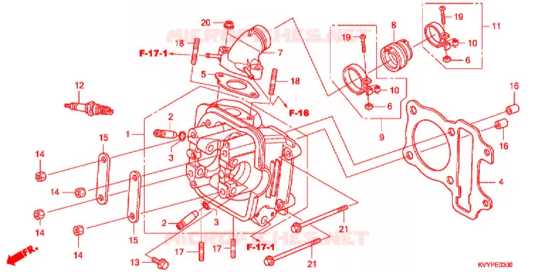 CULASSE Honda SCOOTER 110 BEAT 2009  ANC110CSP9