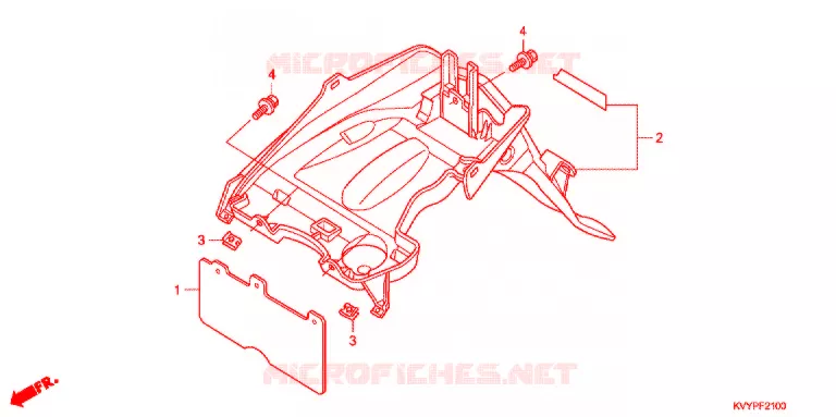 GARDE-BOUE ARRIERE Honda SCOOTER 110 BEAT 2010  ANC110CSP9