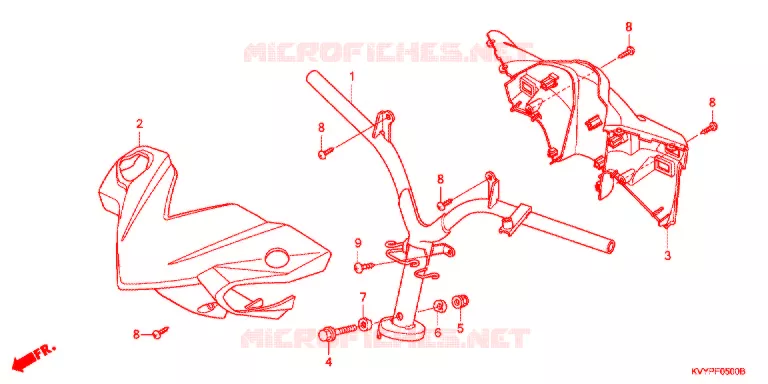 GUIDON - CARENAGE Honda SCOOTER 110 BEAT 2010  ANC110CSP9