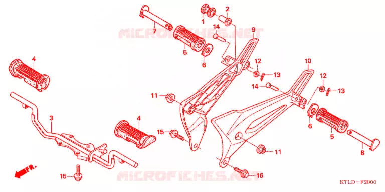 REPOSE PIED Honda MOTO 100 WAVE 2006  ANF100MDP6