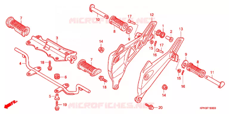 REPOSE PIED Honda MOTO 125 WAVE 2003  ANF125M3