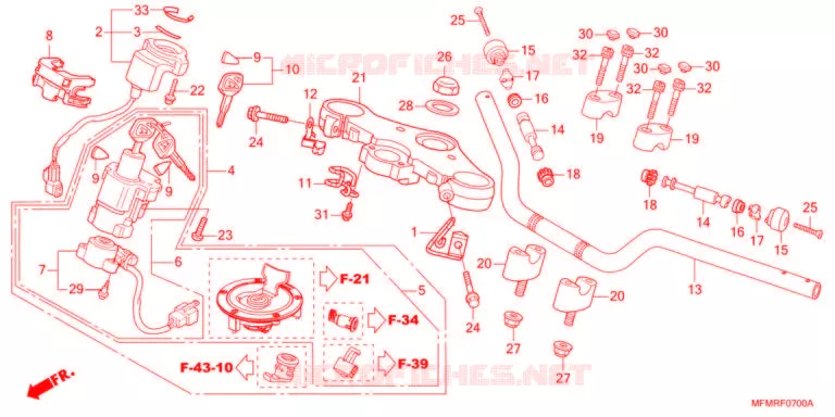 GUIDON - TE DE FOURCHE Honda MOTO 400 CB 2024  CB400AL