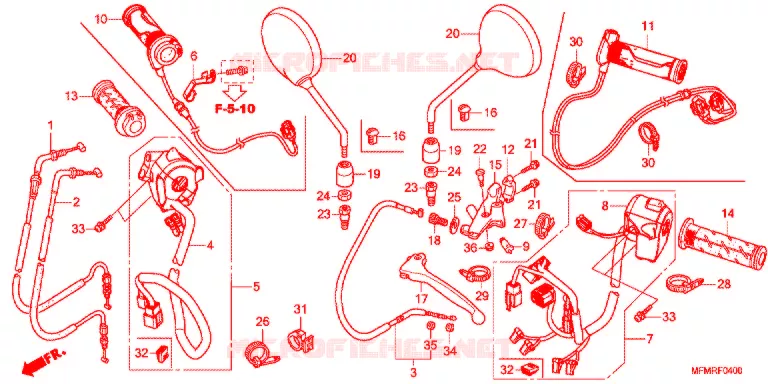 LEVIER DE GUIDON - CABLE - COMMODO Honda MOTO 400 CB 2023  CB400AL