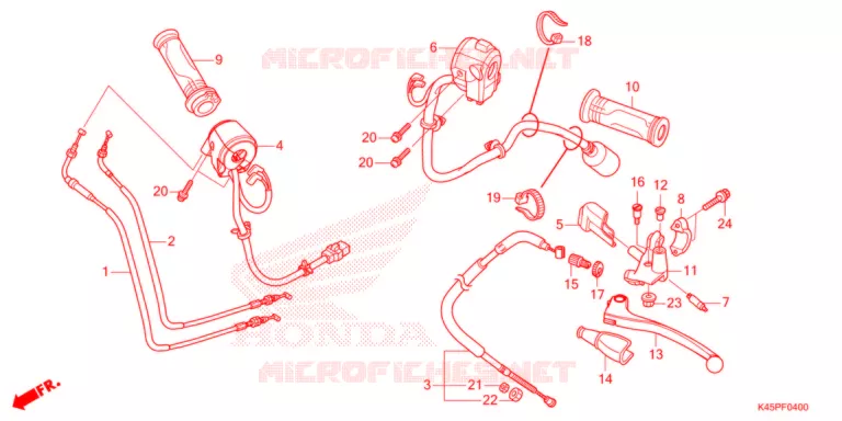 LEVIER DE GUIDON - CABLE - COMMODO Honda MOTO 150 CBR 2022  CBR150RAM