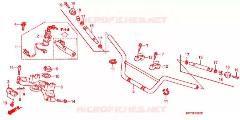 GUIDON - TE DE FOURCHE Honda MOTO 110 XRM 2002  CFT1102