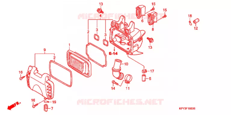 FILTRE A AIR (1) Honda MOTO 110 XRM 2003  CFT110M3