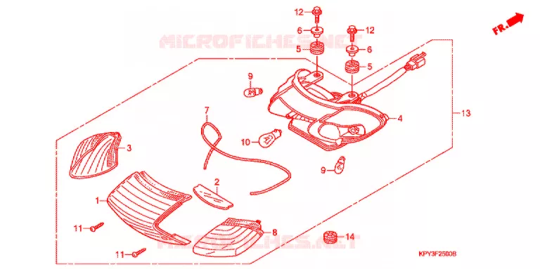 FEUX COMBINES ARRIERE (1) Honda MOTO 110 XRM 2005  CFT110M5