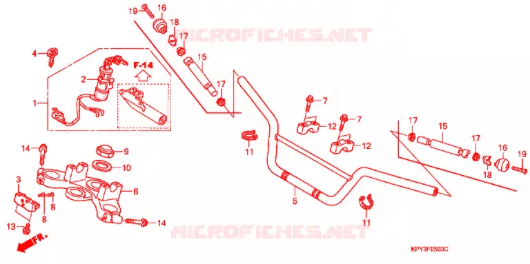 GUIDON - TE DE FOURCHE Honda MOTO 110 XRM 2005  CFT110M5