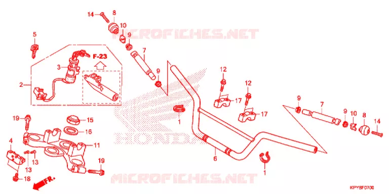 GUIDON - TE DE FOURCHE Honda MOTO 125 XRM 2016  CFT125MRE