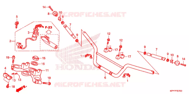 GUIDON - TE DE FOURCHE Honda MOTO 125 XRM 2021  CFT125MRL