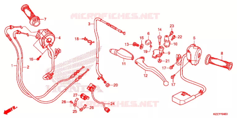 LEVIER DE GUIDON - CABLE - COMMODO Honda MOTO 250 CRF 2020  CRF250LL