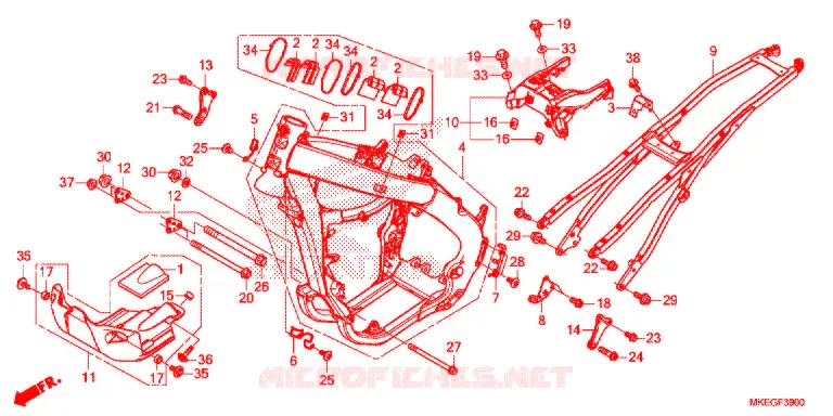 CADRE Honda MOTO 450 CRF 2020  CRF450LL