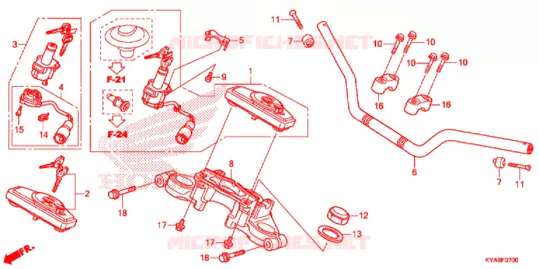 GUIDON - TE DE FOURCHE Honda MOTO 150 TMX 2022  GL150J