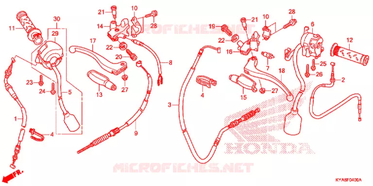 LEVIER DE GUIDON - CABLE - COMMODO Honda MOTO 150 TMX 2020  GL150J