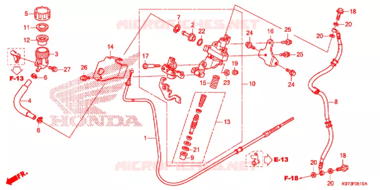 MAITRE-CYLINDRE DE FREIN Honda SCOOTER 150 PCX 2018  WW150J