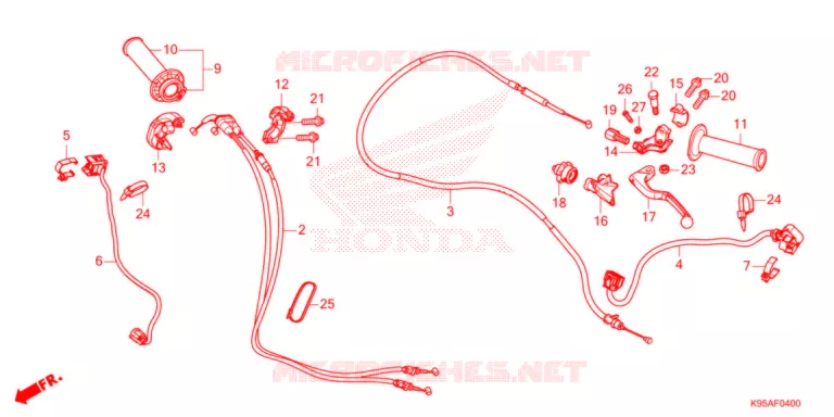 LEVIER DE GUIDON - CABLE - COMMODO Honda MOTO 250 CRF 2022  CRF250RN