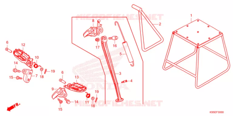 REPOSE PIED - BEQUILLE Honda MOTO 250 CRF 2022  CRF250RN