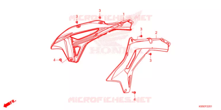 BOUCLIER DE RADIATEUR (CRF250RX) Honda MOTO 250 CRF 2022  CRF250RXN