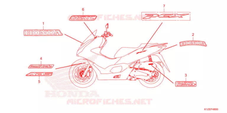AUTOCOLLANTS Honda SCOOTER 160 PCX 2021  WW150AM