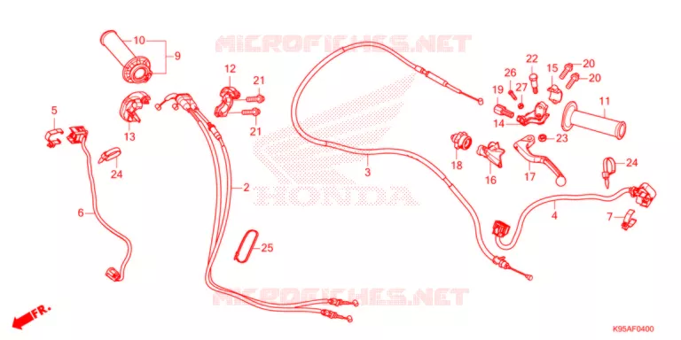LEVIER DE GUIDON - CABLE - COMMODO Honda MOTO 250 CRF 2022  CRF250RXN