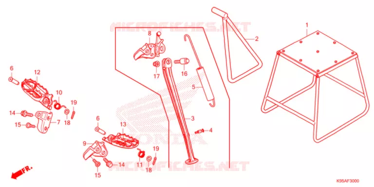 REPOSE PIED - BEQUILLE Honda MOTO 250 CRF 2022  CRF250RXN