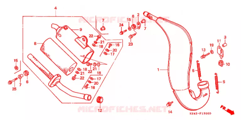 ECHAPPEMENT Honda MOTO 125 CR 1991  CR125RM