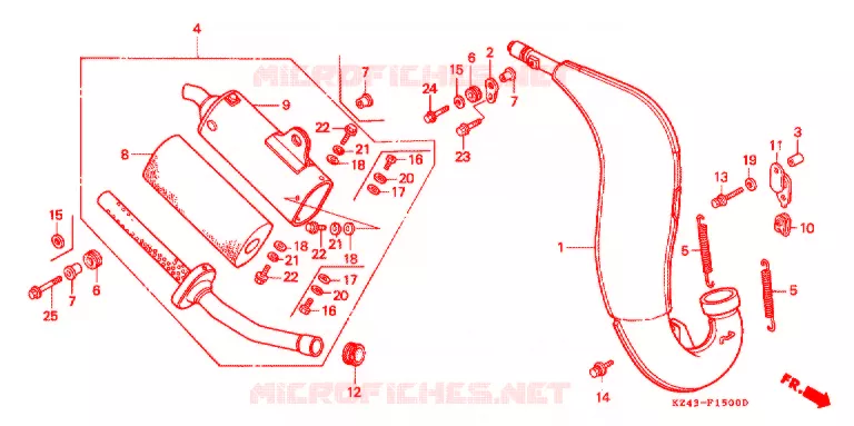 ECHAPPEMENT Honda MOTO 125 CR 1993  CR125RP