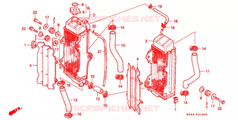 RADIATEUR Honda MOTO 125 CR 1993  CR125RP
