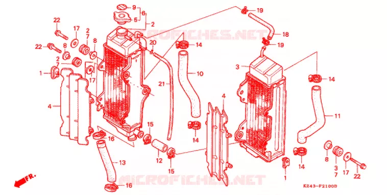 RADIATEUR Honda MOTO 125 CR 1994  CR125RR