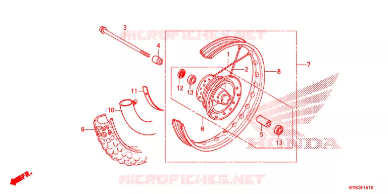 ROUE AVANT Honda MOTO 110 CRF 2022  CRF110FN