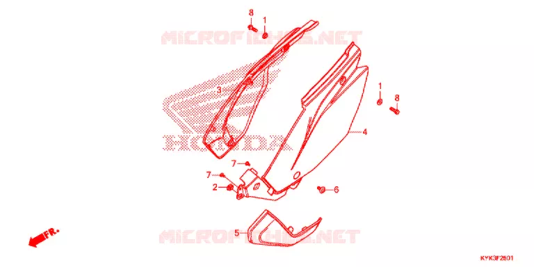 COUVERCLES LATERAUX Honda MOTO 110 CRF 2022  CRF110FN