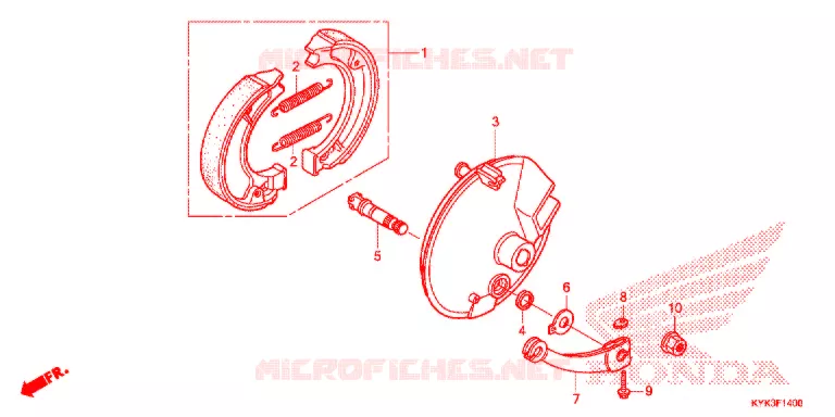 FLASQUE - MACHOIRES DE FREIN AVANT Honda MOTO 110 CRF 2022  CRF110FN
