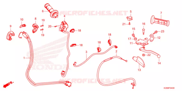 LEVIER DE GUIDON - CABLE - COMMODO Honda MOTO 125 CRF 2022  CRF125FBN