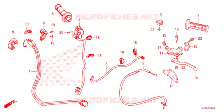 LEVIER DE GUIDON - CABLE - COMMODO Honda MOTO 125 CRF 2022  CRF125FBN