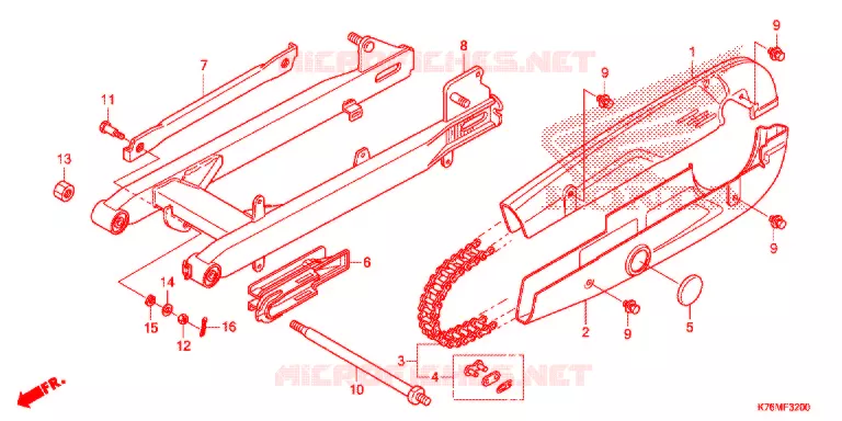 BRAS OSCILLANT Honda MOTO 110 EX5 2021  NBC110MCDL