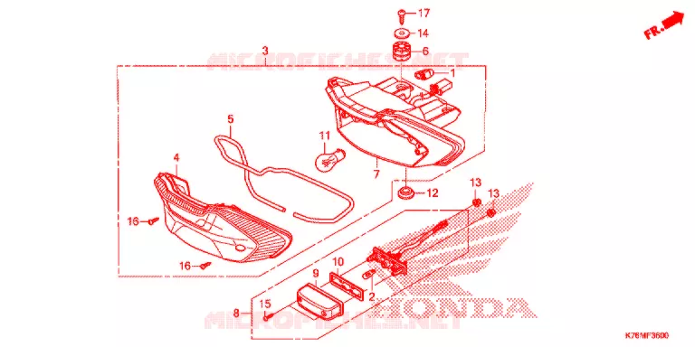 FEU ARRIERE Honda MOTO 110 EX5 2021  NBC110MCDL