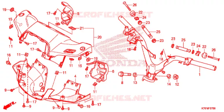 GUIDON - CARENAGE Honda MOTO 110 EX5 2021  NBC110MCDL