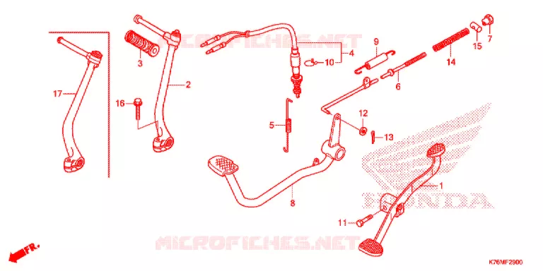 PEDALE - KICK Honda MOTO 110 EX5 2021  NBC110MCDL