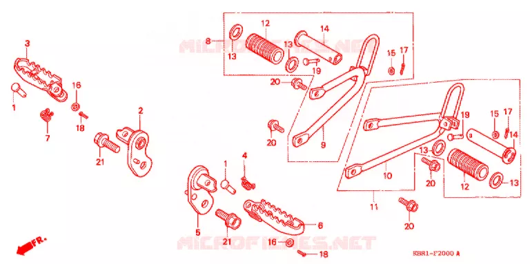 REPOSE PIED Honda MOTO 250 XL 1993  XL250P_II
