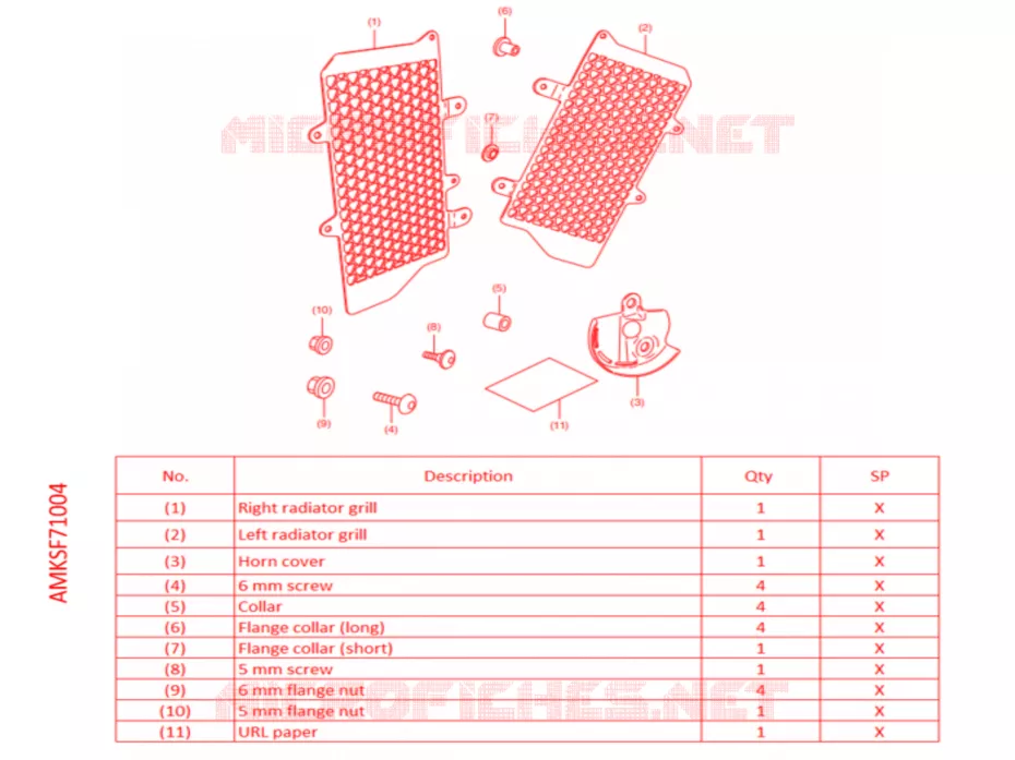 GRILLE DE RADIATEUR Honda MOTO 1100 AFRICA-TWIN 2022  CRF1100A4N