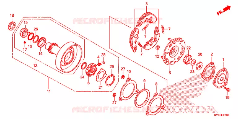 EMBRAYAGE UNIDIRECTIONNEL Honda MOTO 110 CRF 2021  CRF110FM